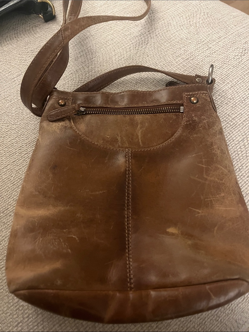Men's Brown Leather Crossbody Bag - Classic Casual Shoulder Bag
